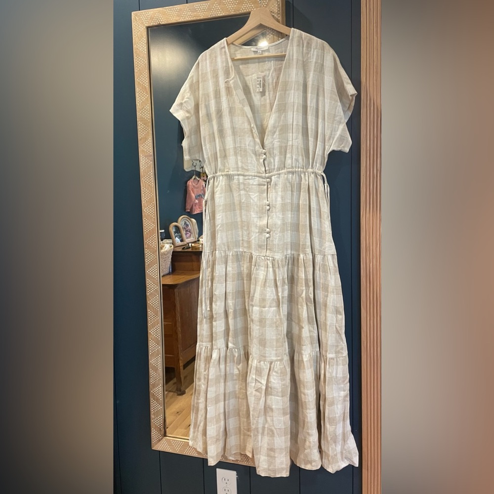 Madewell linen gingham dress